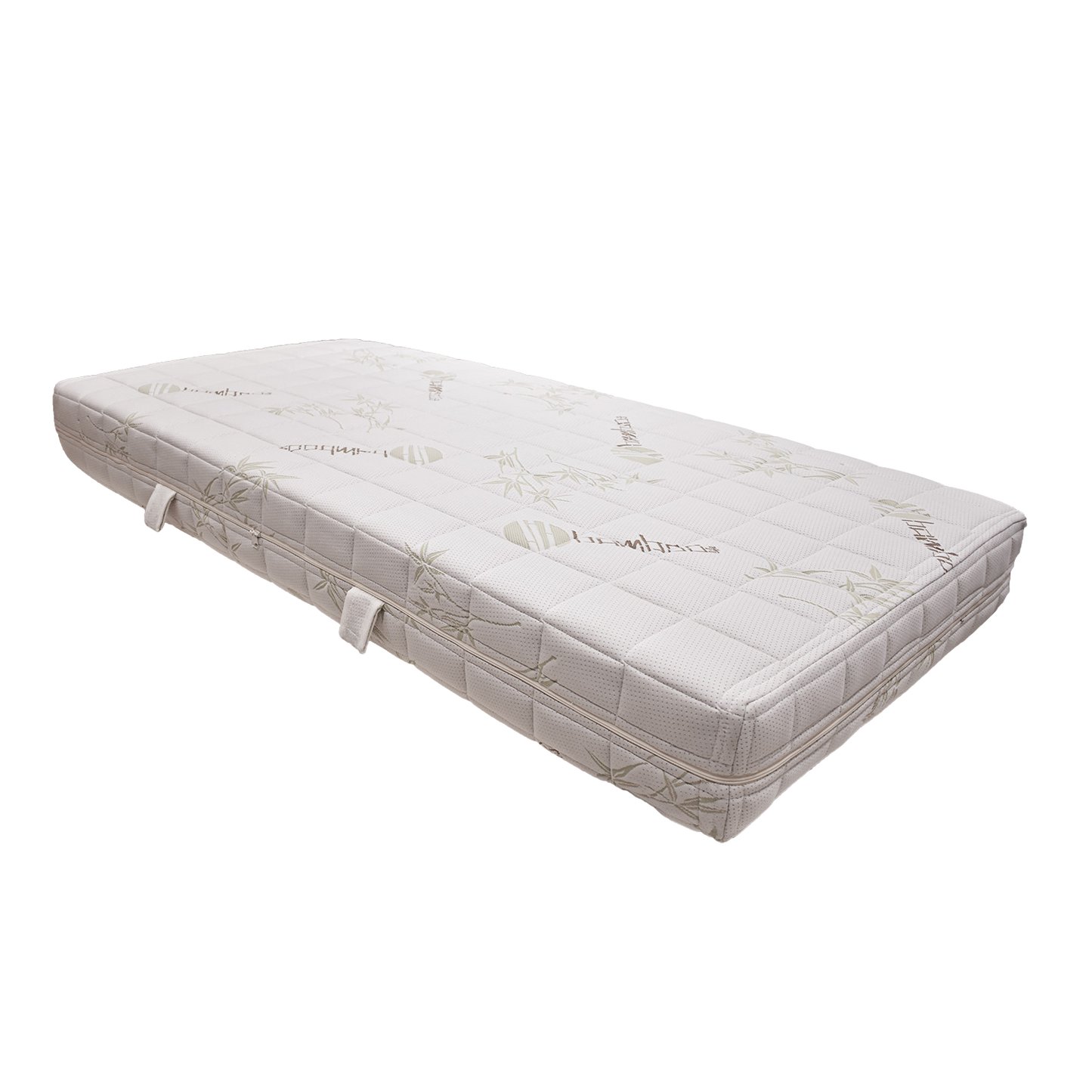 White bamboo mattress on a white background