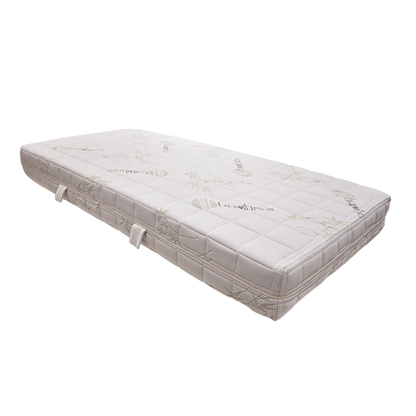 White bamboo mattress on a white background