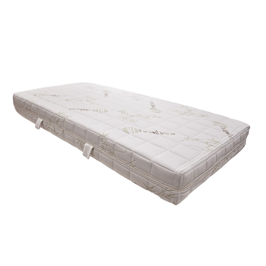 White bamboo mattress on a white background