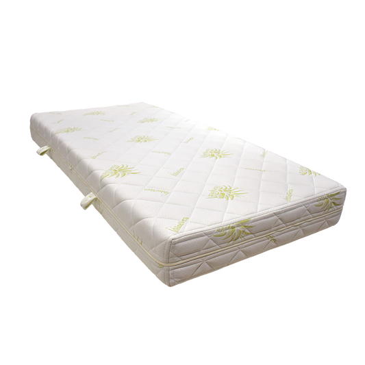 A mattress case made from Aloe Vera in a transparent background